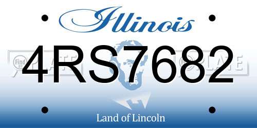 4RS7682 Illinois License Plate