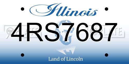 4RS7687 Illinois License Plate