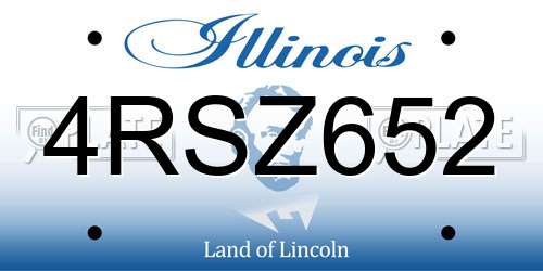 4RSZ652 Illinois License Plate