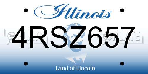 4RSZ657 Illinois License Plate