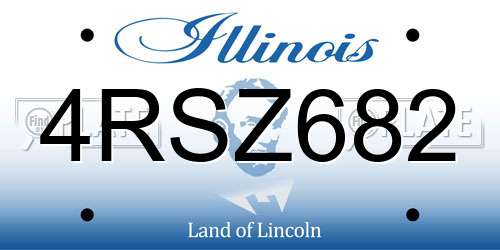 4RSZ682 Illinois License Plate
