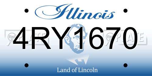 4RY1670 Illinois License Plate