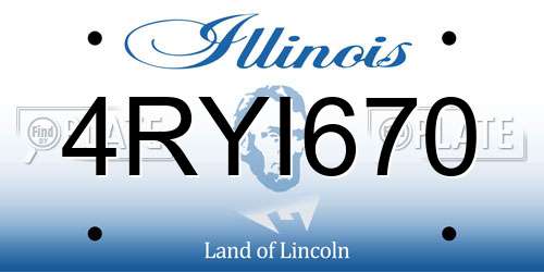 4RYI670 Illinois License Plate