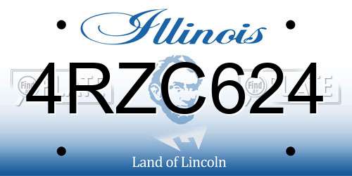 4RZC624 Illinois License Plate