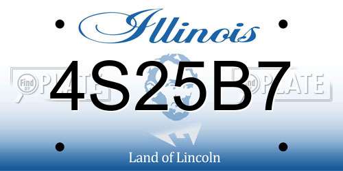 4S25B7 Illinois License Plate