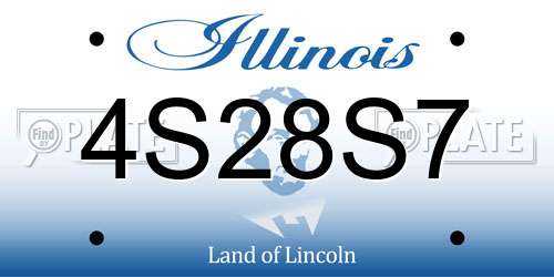 4S28S7 Illinois License Plate