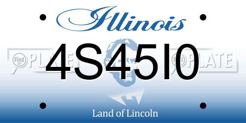 4S45I0 Illinois License Plate