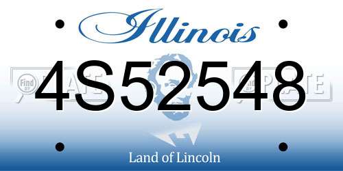 4S52548 Illinois License Plate