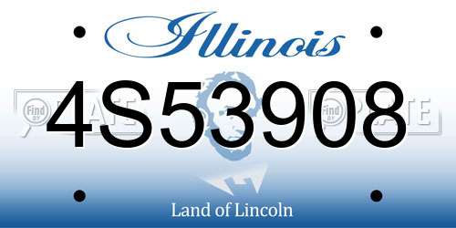 4S53908 Illinois License Plate