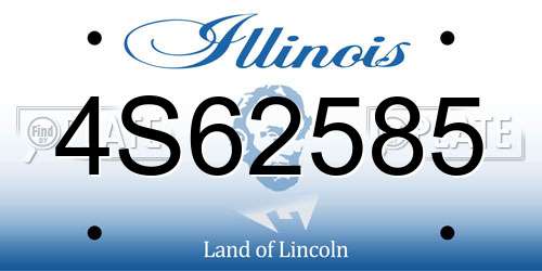 4S62585 Illinois License Plate