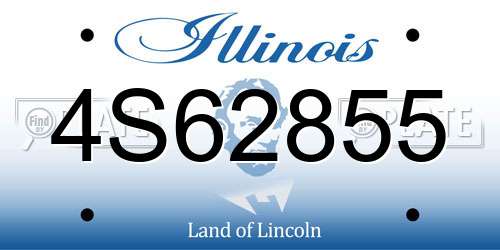 4S62855 Illinois License Plate