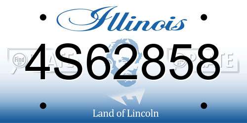4S62858 Illinois License Plate