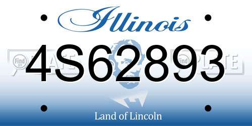 4S62893 Illinois License Plate