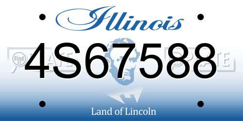 4S67588 Illinois License Plate