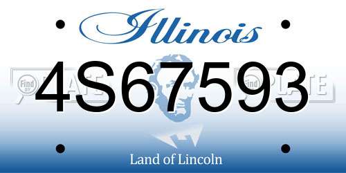 4S67593 Illinois License Plate