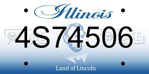 4S74506 Illinois License Plate