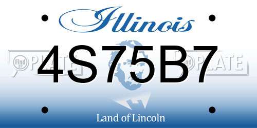 4S75B7 Illinois License Plate