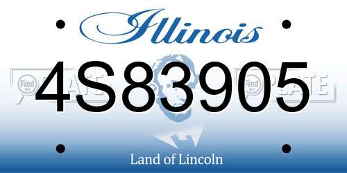 4S83905 Illinois License Plate