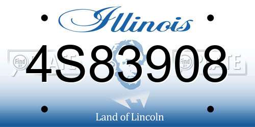 4S83908 Illinois License Plate