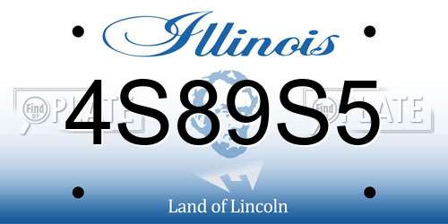 4S89S5 Illinois License Plate