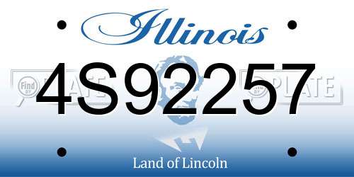 4S92257 Illinois License Plate