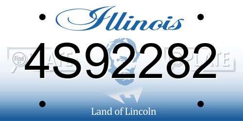 4S92282 Illinois License Plate