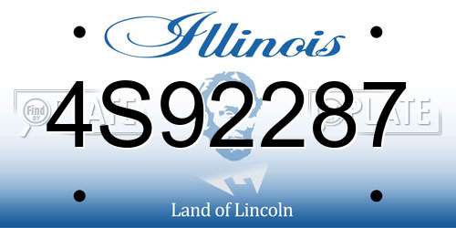 4S92287 Illinois License Plate