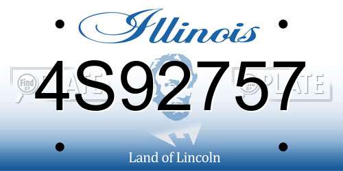4S92757 Illinois License Plate