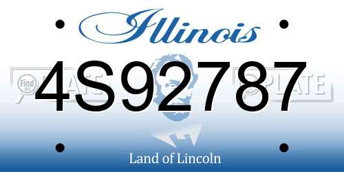 4S92787 Illinois License Plate