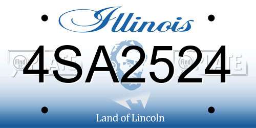 4SA2524 Illinois License Plate