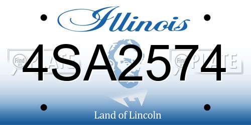 4SA2574 Illinois License Plate