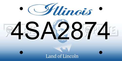 4SA2874 Illinois License Plate