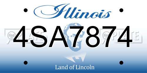 4SA7874 Illinois License Plate
