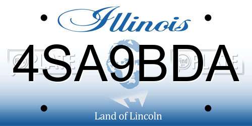 4SA9BDA Illinois License Plate