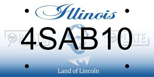 4SAB10 Illinois License Plate