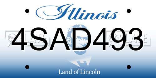 4SAD493 Illinois License Plate