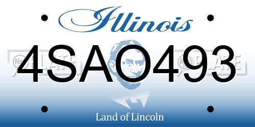 4SAO493 Illinois License Plate