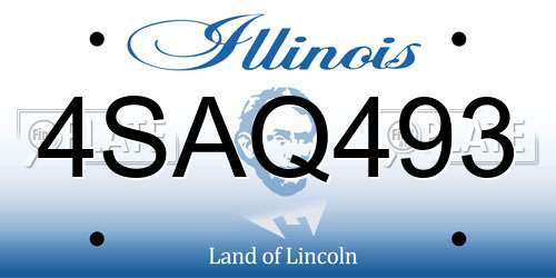 4SAQ493 Illinois License Plate