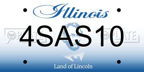 4SAS10 Illinois License Plate