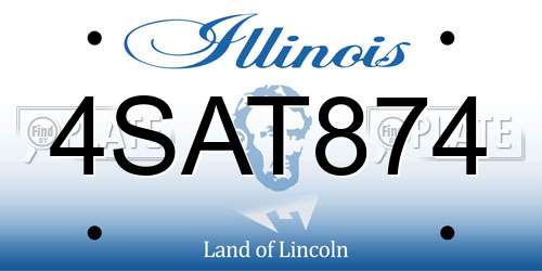 4SAT874 Illinois License Plate