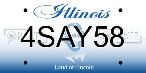 4SAY58 Illinois License Plate