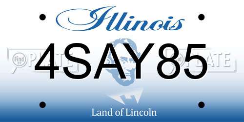 4SAY85 Illinois License Plate