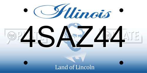 4SAZ44 Illinois License Plate