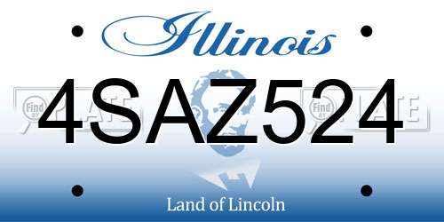 4SAZ524 Illinois License Plate