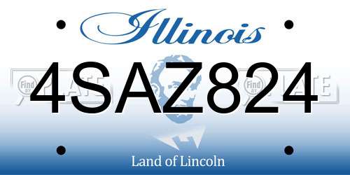 4SAZ824 Illinois License Plate