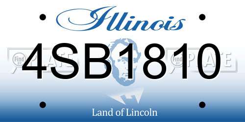 4SB1810 Illinois License Plate