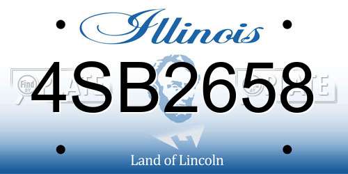 4SB2658 Illinois License Plate