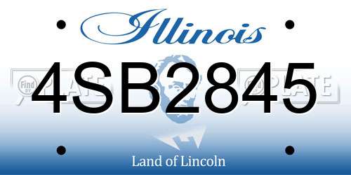 4SB2845 Illinois License Plate