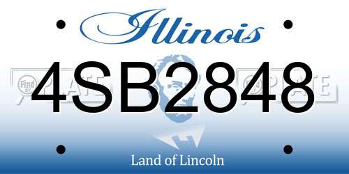 4SB2848 Illinois License Plate