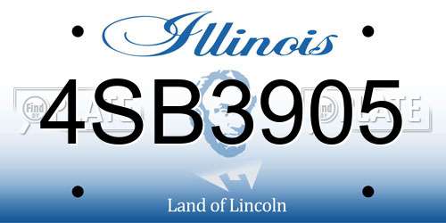 4SB3905 Illinois License Plate